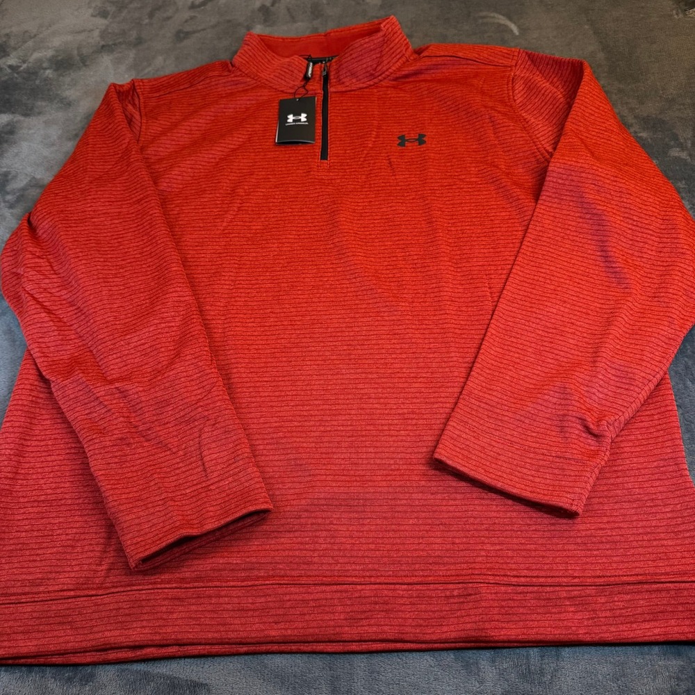Under Armour Storm Red Quarter Zip Sweater Fleece Golf Mens 4XL XXXXL NWT